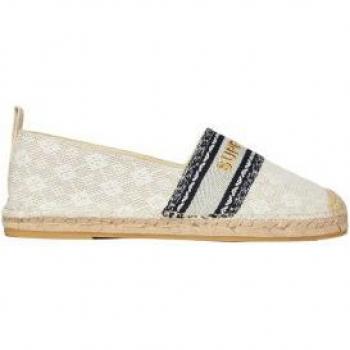 Superdry Women's Beige Canvas Espadrilles, Flat Casual Shoes, Size 39