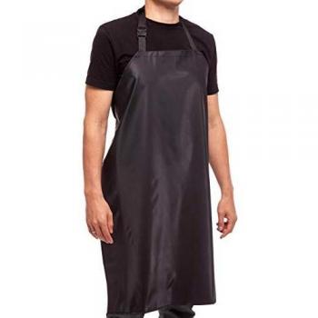 Aulett Home Delantal Impermeable Largo de Goma y Vinilo Negro