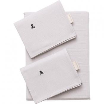 Set de cama con diseño de calaveras Scalpers Home en algodón gris oscuro y gris claro