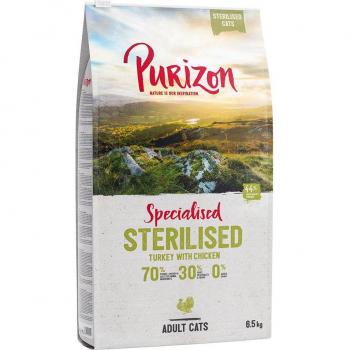 Purizon 6.5 kg Cat Food - Adult Sterilised Chicken & Turkey Formula, 5.5kg + 1kg Free