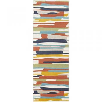 Surya - Alfombra de Pasillo Pelo Corto Escandinava Moderna Design Multicolor 80 x 220 cm
