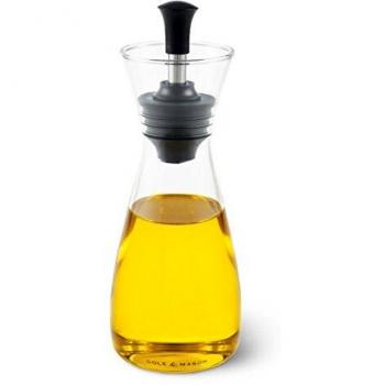 Cole & Mason H103019 Sawston Aceitera y Vinagrera, 370ml, Dispensador de Botella/Decantador, Vidrio/Acero Inoxidable, 1 x Botella, Suministrado Vacío, 2 Años de Garantía