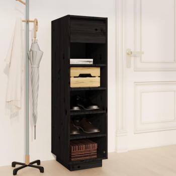 Zapatero de madera maciza de pino negro 30x34x105 cm