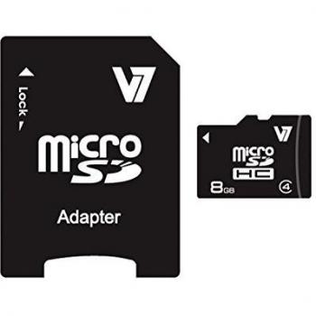 V7 Micro SDHC 8 GB Clase 4 + adaptador SD - Tarjeta de memoria