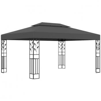 vidaXL Gazebo with Double Roof 3x4m Anthracite