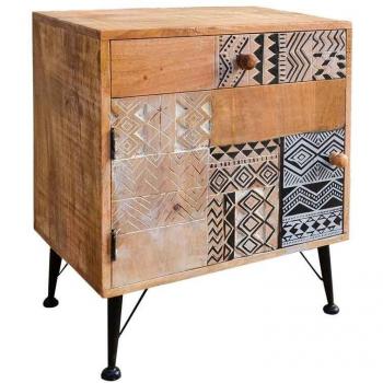 Cómoda con cajones Marrón de Madera Signes Grimalt By SIGRIS - Mueble Auxiliar Aparador Industrial Aparador Rústico 60x35x50cm