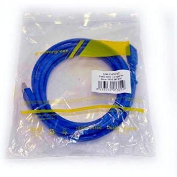 Powergreen CAB-33030-ST Cable USB 3.0 Alargador Tipo Am-Micro USB/M - 3 Metros