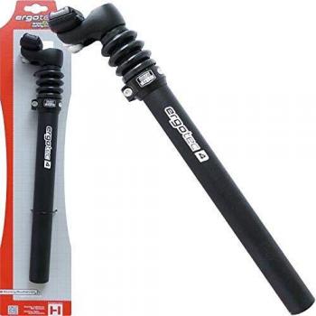 Tija de Sillín Ergotec Glide 27.2mm, Nivel 4, Negra Arena, Suspendida, 350mm con Desplazamiento de 30mm