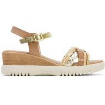 Sandalias Porronet Elena taupe -Altura cuña 5cm-