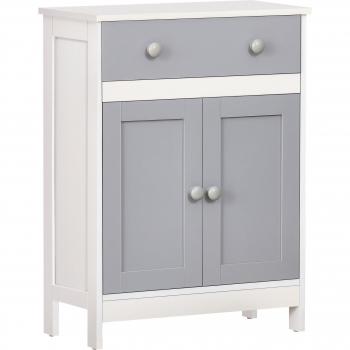 Armario de Salón con 1 Cajón 2 Puertas y Estante Interior Ajustable Mueble Auxiliar de Almacenaje Multiusos