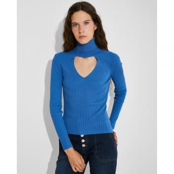 Jersey de mujer de cuello alto con cut out en escote
