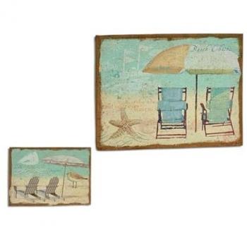 Lienzo Playa 70 x 3 x 50 cm (4 Unidades) - Gift Decor