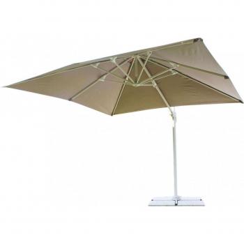 Sombrilla de jardín 300x400 cm tortora con mástil cortaviento de aluminio y tela de poliéster