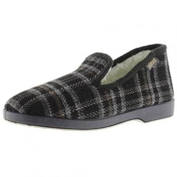 Zapatillas de casa Wamba Confortables con Interior de Borreguito y Suela al Tono para Hombre, Cuadros, Marca Victoria 202001