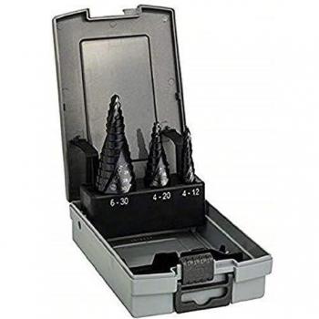 Bosch 2 608 588 069 - Set de 3 brocas escalonadas HSS-AlTiN - 4-12; 4-20; 6-30 mm
