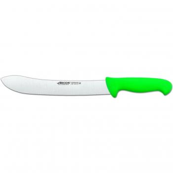Arcos Serie 2900, Cuchillo Carnicero, Hoja de Acero Inoxidable Nitrum de 250 mm, Mango inyectado en Polipropileno Color Verde