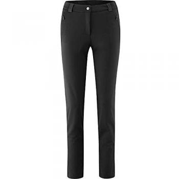 Maier Sports Women's Lapilli Softshell Hiking Pants - Black, Size 38, Breathable and Windproof, Slim Fit