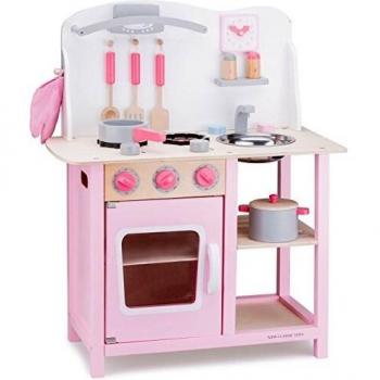 New Classic Toys Toys-11054 Kitchenette-Bon Appetit-Pink, Color Rosado