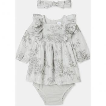 Vestido de bebé niña con flores y lacito para el pelo - Gap