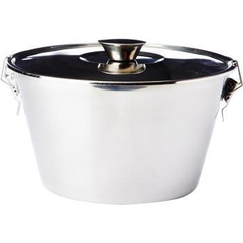 Molde flanero con tapa y cierre clásico acero inoxidable 20 cm