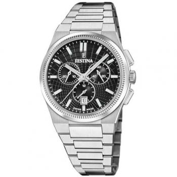 Reloj de Hombre Festina Swiss Made F20059/4 Cronógrafo de Acero Inoxidable Plateado