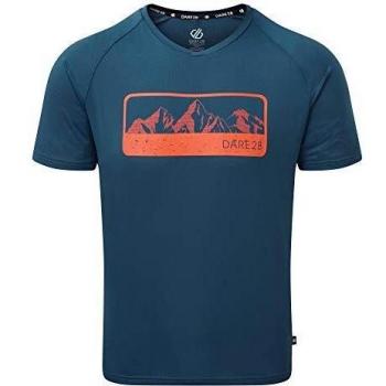 Dare2b Righteous II-Camiseta para Deporte Activo, Tejido Ligero De Secado Rápido Y con Detalles Estampados Reflectantes T-Shirts/Polos/Vests, Hombre, Majolica Blue, L