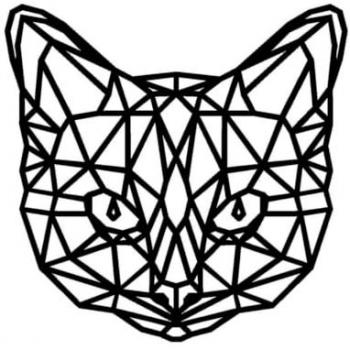 Decoración de Metal Gato 36 - Negro - 51x0,15x50 cm - Epikasa
