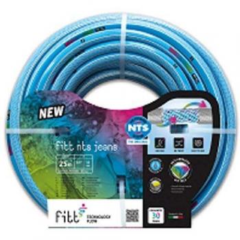 FITT NTS Jeans 3/4 (19mm) 25 m - Manguera de Color Azul Intenso para Riego de Jardín, Robusta y Maleable, para Uso Intensivo, con Tecnologías exclusivas.