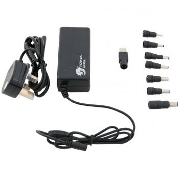 Powercool Universal 65W 19V 3.42A Laptop AC Adapter with Auto Sense and 8 Tips - Black