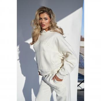 Kaiia Oversized Logo Hoodie in Vanilla