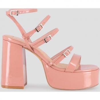 Sandalias de tacón Blogger Brigitte con plataforma para mujer en color nude