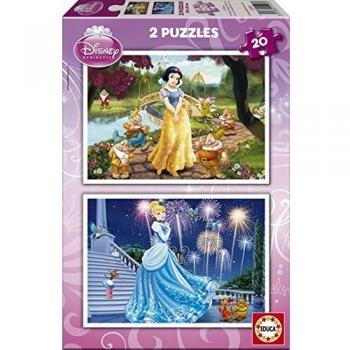 Puzzles Educa - Blancanieves y Cenicienta, 2 Puzzles x 20 Piezas
