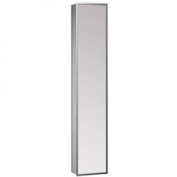 Armario Espejo Emco Asis 300 - Modelo Empotrado, Doble Puerta Espejada, Acabado Cromado, Dimensiones 1586 x 316 mm