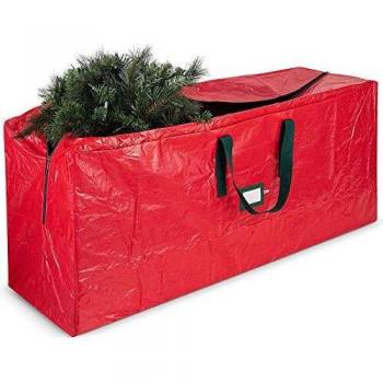 Jumbo Christmas Tree Storage Bag - Fits 9 FT. Tall Christmas Trees - Durable Reinforced Carry Handles, Dual Zippered Storage Containers - Waterproof Xmas Tree Bag Protects from Dust, Moisture & Insect