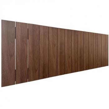 Cabecero de Madera Reciclada DM Estilo Palet Vertical 135x46 cm - Nogal con Herrajes Incluidos