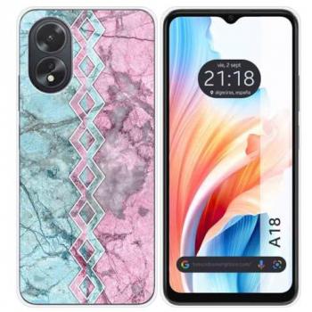 Funda de Silicona para Oppo A18 con Diseño de Mármol 08