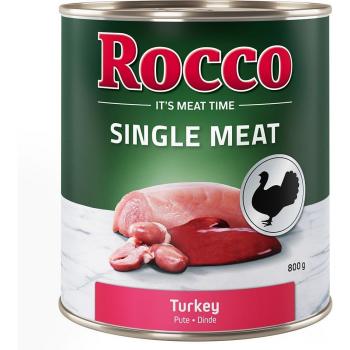 Rocco Single Meat 24 x 800 g Comida Húmeda para Perros - Pavo