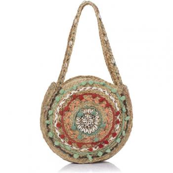 Bolso Artesanal de Yute AH5530BO Peace & Love