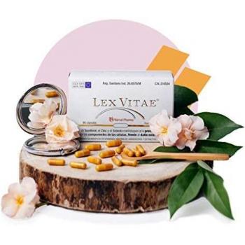 Lex Vitae® 60 Cápsulas - Potente combinación de Resveratrol, Q10, Ácido Fólico, Glutatión, Selenio, Zinc, SOD, Cisteína, Metionina y Vitaminas A, C y E - Narval Pharma