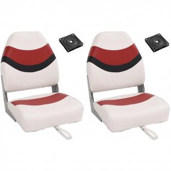 Set de Asientos Plegables para Barco 4 Piezas con Respaldo Alto en Colores Variados
