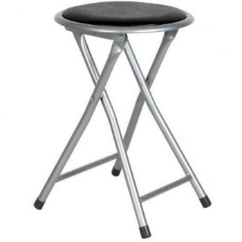 499B70 - Taburete Metálico Plegable Metal/Negro