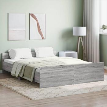 Tumbona con cabecera y estructura de cama Sonoma Gris 140x200 cm