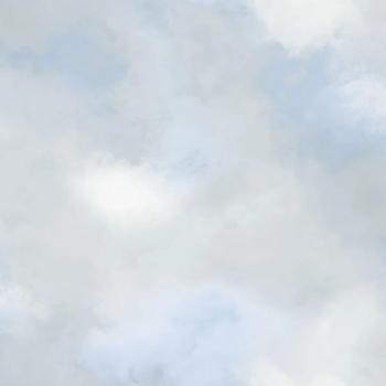 Papel de pared Good Vibes Paint Clouds azul y gris