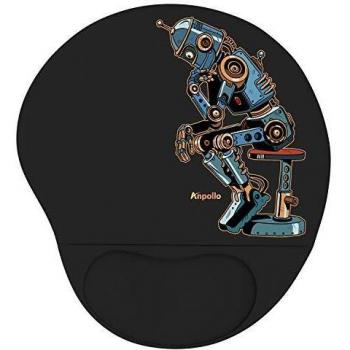 Anpollo Ergonomic Alfombrilla Raton Gel, Adecuado para computadoras y computadoras portátiles, reposamuñecas para Mouse contra Problemas de tendones, Robot