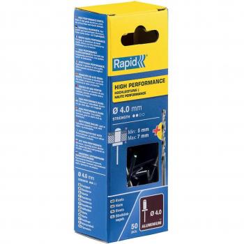 Remaches Rapid 5001459 Broca Ø 4 x 10 mm Aluminio (50 Unidades)