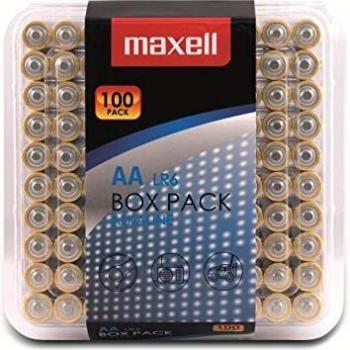 Baterías Alcalinas AA LR6 Maxell - Paquete de 100 Piezas