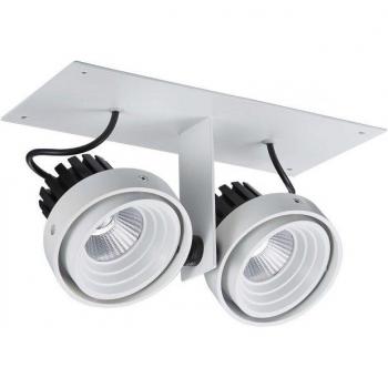 Plafón empotrable técnico y moderno Patrizio Double 4000K LED blanco negro 1770lm