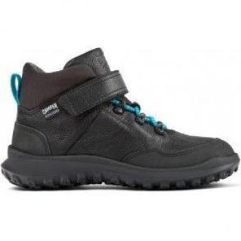 Camper CRCLR Kids Botines de Piel Negro con Cierre Adherente y Cordones K900354-001