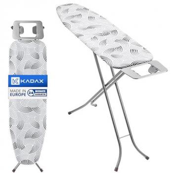 Tabla de Planchar Plegable KADAX para Generador de Vapor, con Funda de Algodón, Soporte Integrado y Patas Antideslizantes (114 x 34 cm)