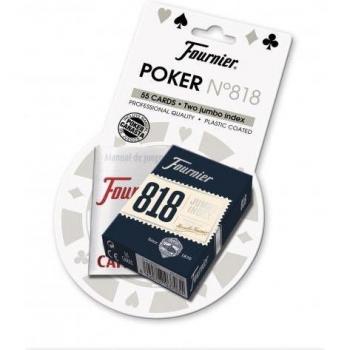 Baraja de Poker Fournier Nº 818 con Estuche de Cartón, 55 Naipes, Dos Índices Gigantes, Edición Actualizada